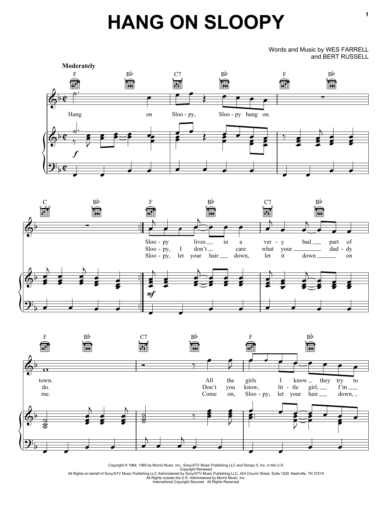 Produktgalerie: Seite 1 von 1 Hang On Sloopy, The McCoys, Gesang, Gitarre, Klavier