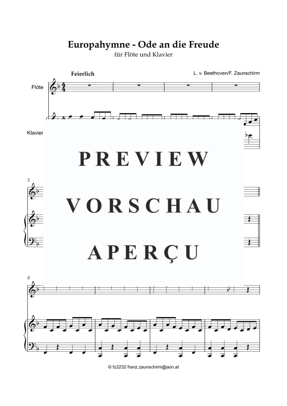 Product gallery: Page 2 of 8 Europhymne - Ode an die Freude, , Transverse Flute and Piano