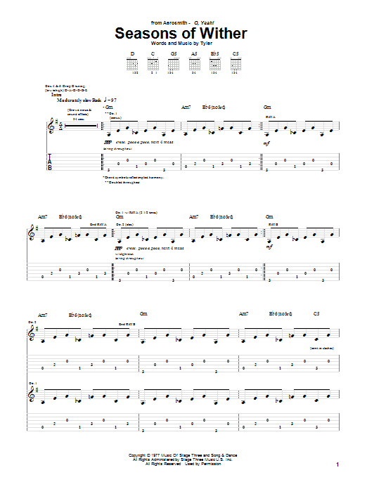Produktgalerie: Seite 1 von 1 Seasons Of Wither, Aerosmith, Gitarre