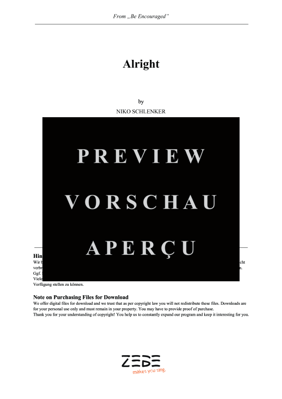 gallery: Alright, , Gemischter Chor SAM/Solo opt. und Klavier