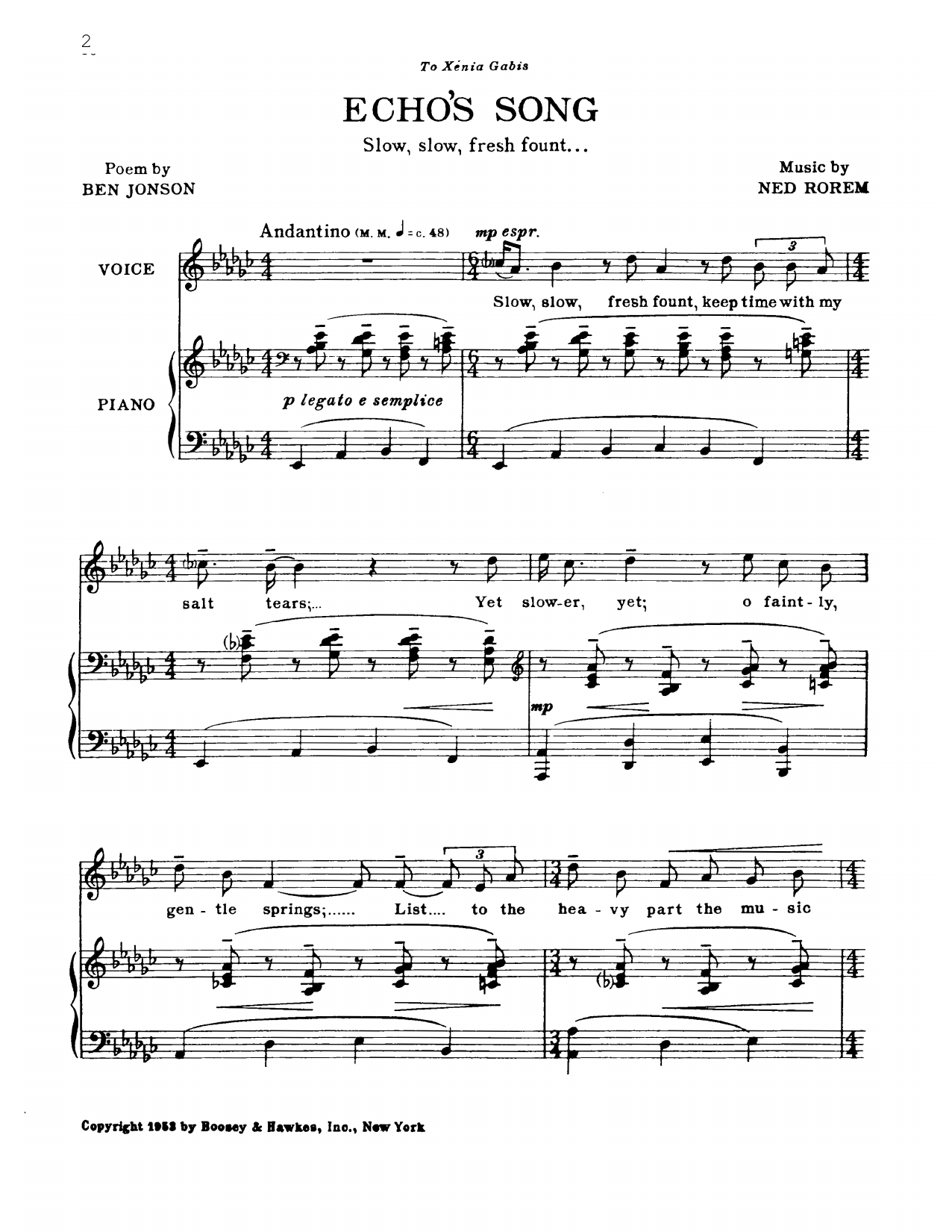 Produktgalerie: Seite 1 von 1 Echo's Song, Ned Rorem, Gesang, Klavier