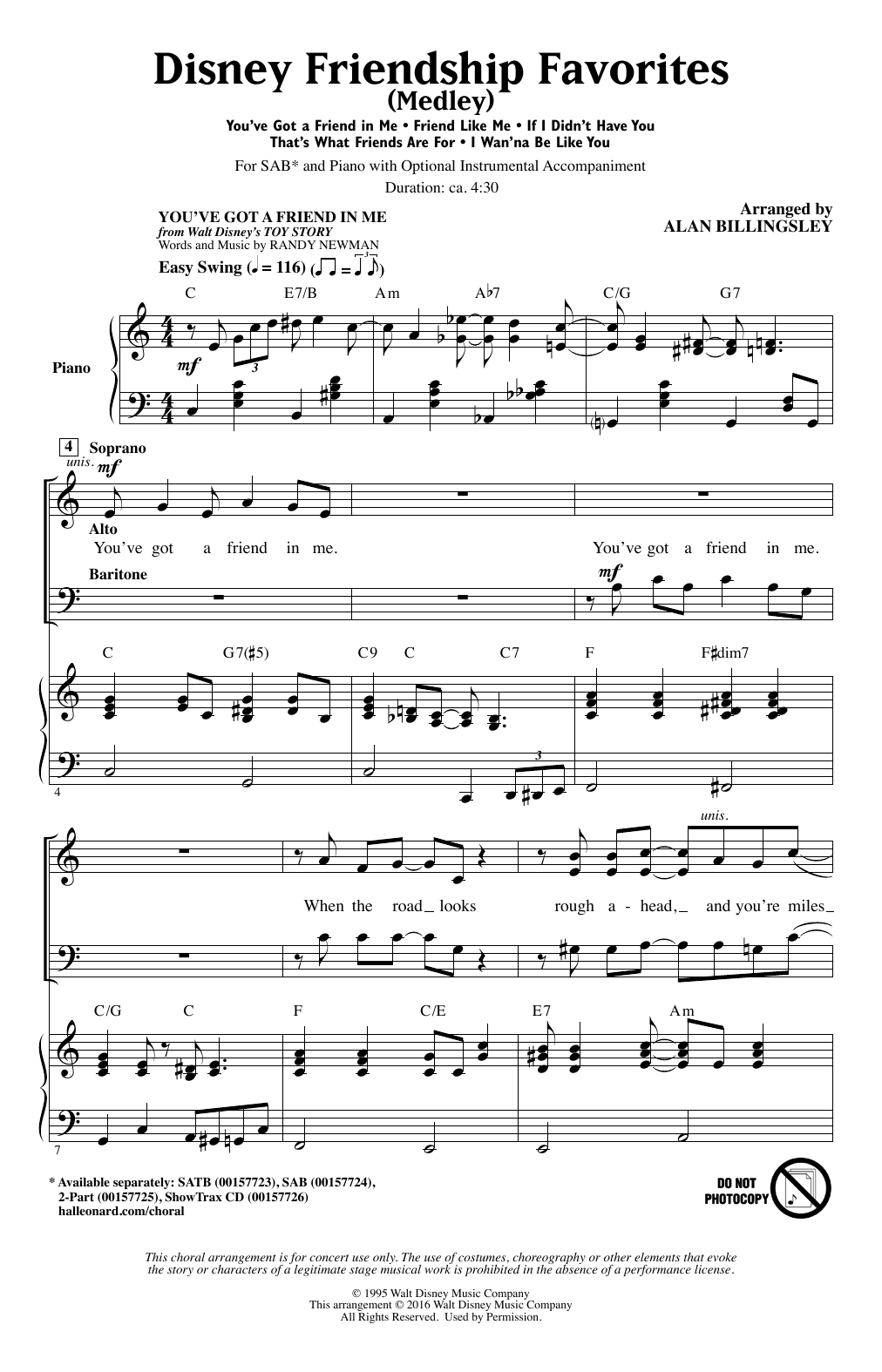 Produktbild zu: Disney Friendship Favorites (Medley)
