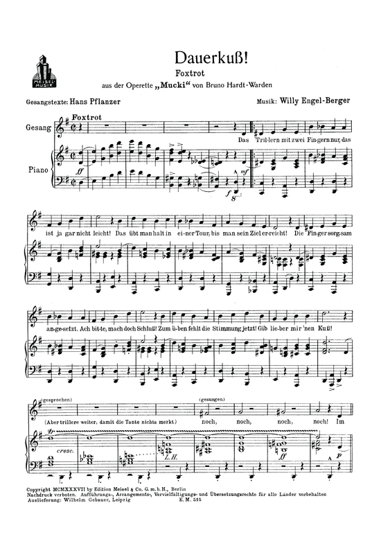 Produktbild zu: Dauerkussaus: Mucki (Operette)