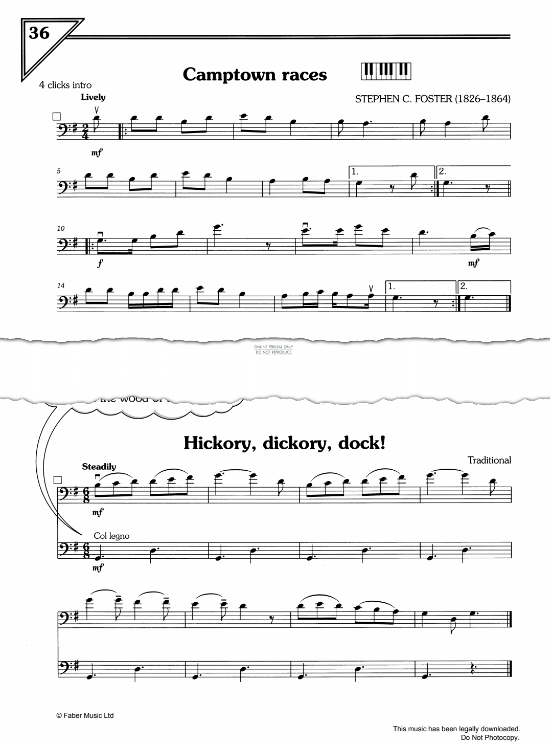 Produktgalerie: Seite 1 von 1 Camptown Races/Hickory Dickory Dock, Traditional, Kontrabass