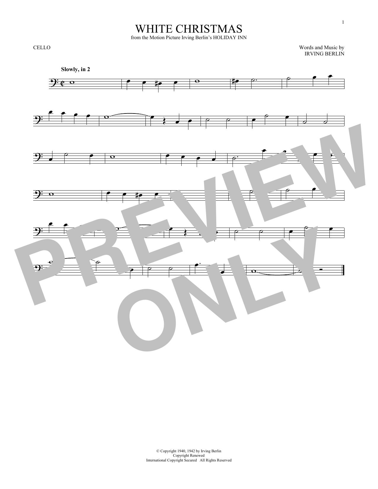 Produktgalerie: Seite 1 von 1 White Christmas, Irving Berlin, Violoncello