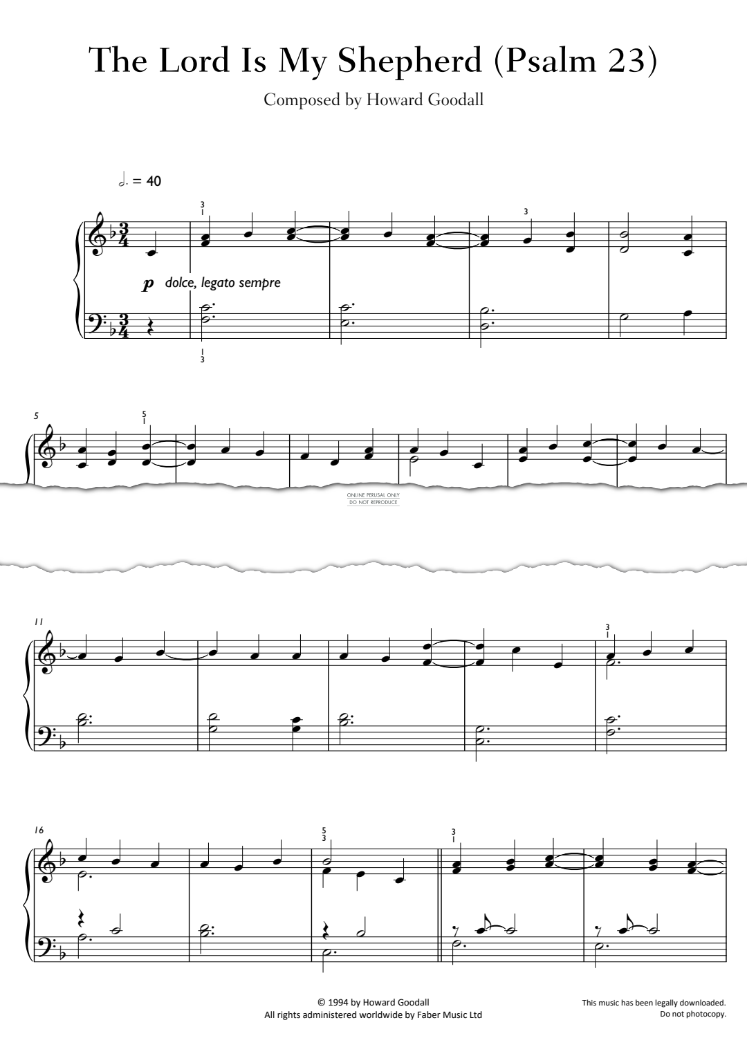 Product gallery: Page 1 of 1 The Lord Is My Shepherd, Howard Goodall