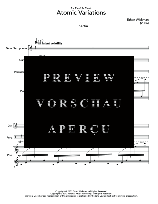 gallery: Atomic Variations, , (Quartet tenor saxophone, guitar, percussion and piano)