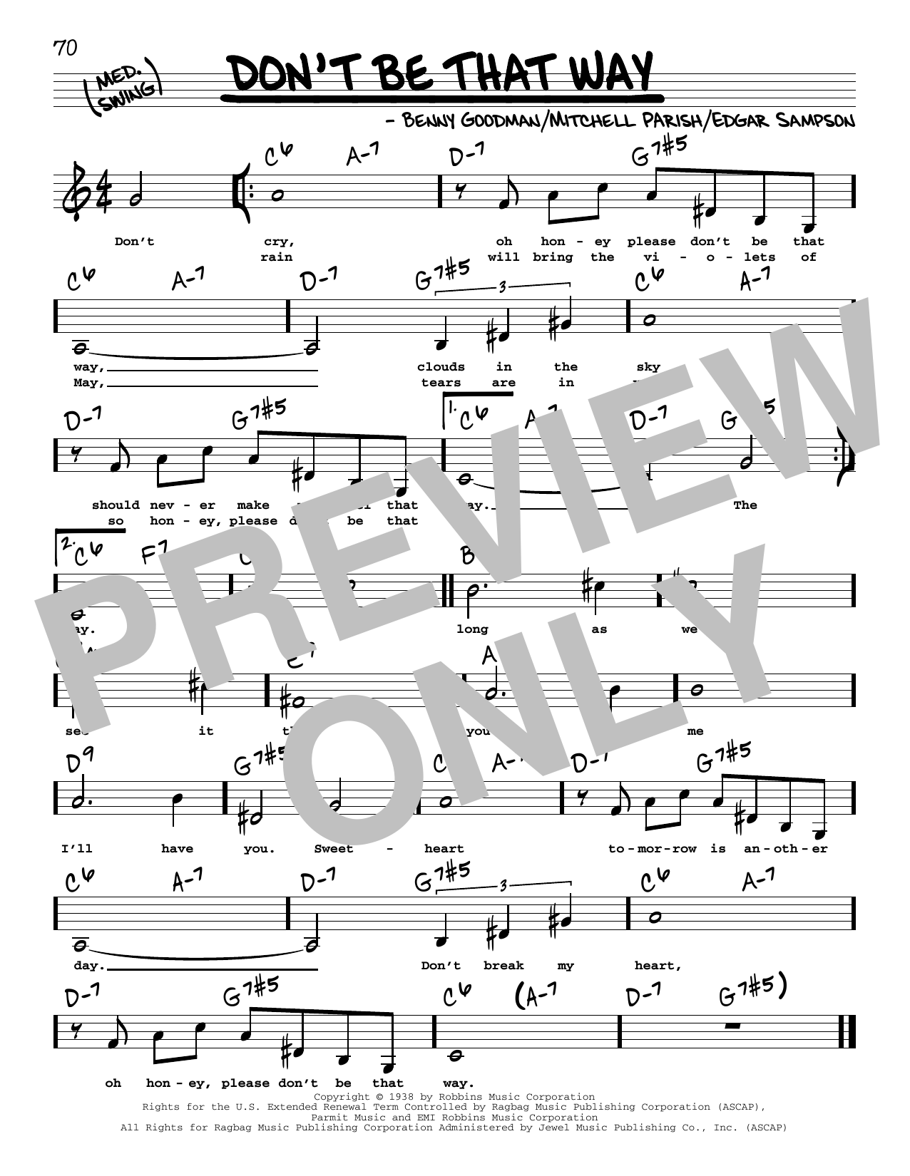 Produktbild zu: Don't Be That Way (Low Voice)
