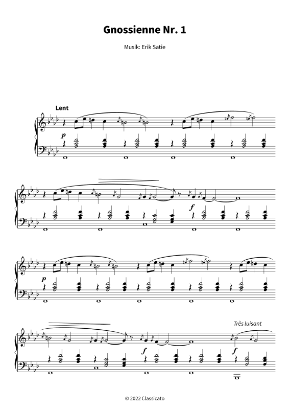 Product gallery: Page 1 of 9 Gnossienne Nr. 1 - Geheimnisvolles Klavierstück, , Solo Piano