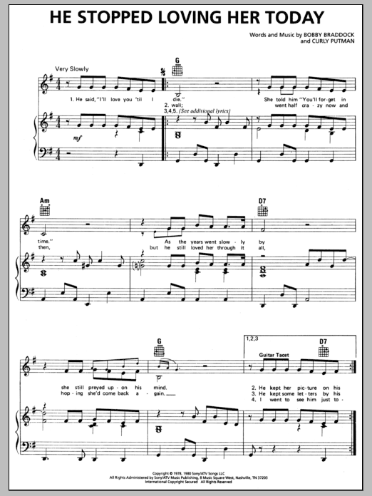 Produktgalerie: Seite 1 von 1 He Stopped Loving Her Today, George Jones, Gesang, Gitarre, Klavier
