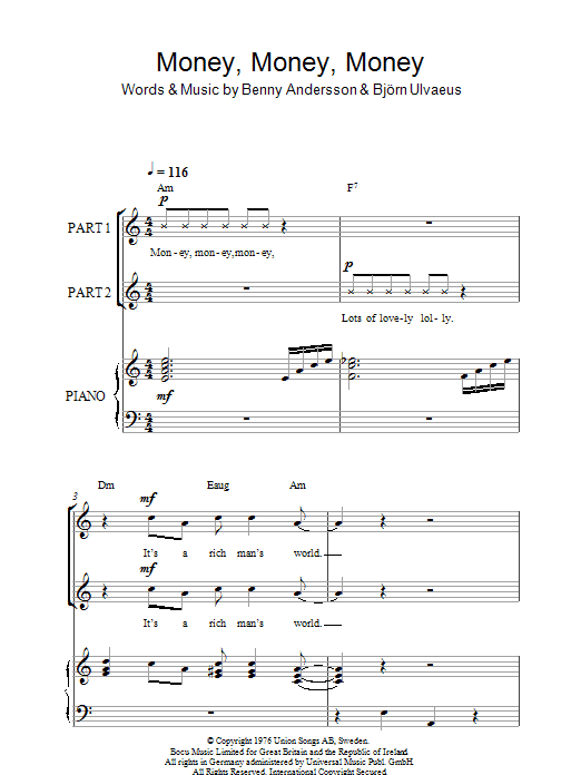 Produktbild zu: Money, Money, Money (arr. Rick Hein)