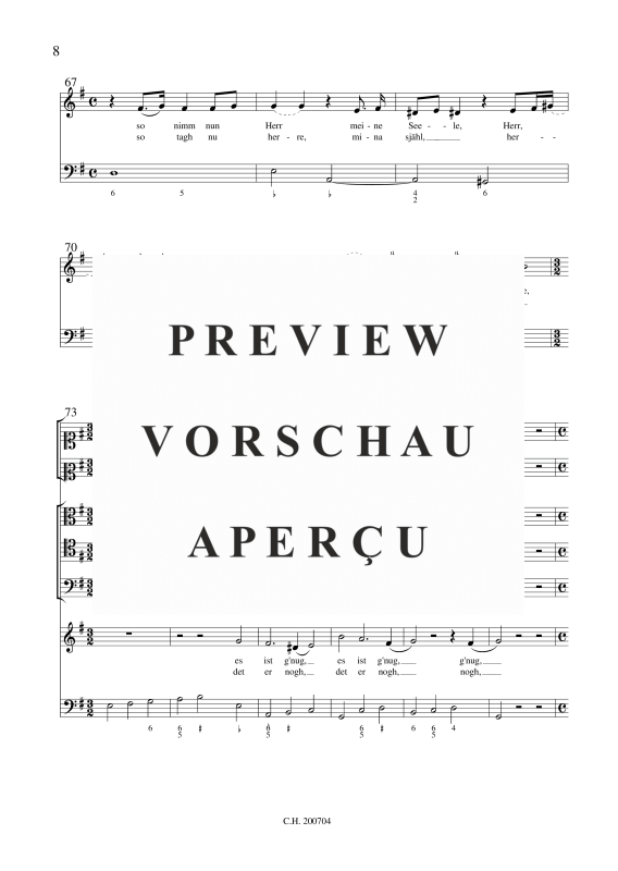 gallery: Es ist gnug, Herr, , (Gemischtes Ensemble Sopran, Streicher und BC)