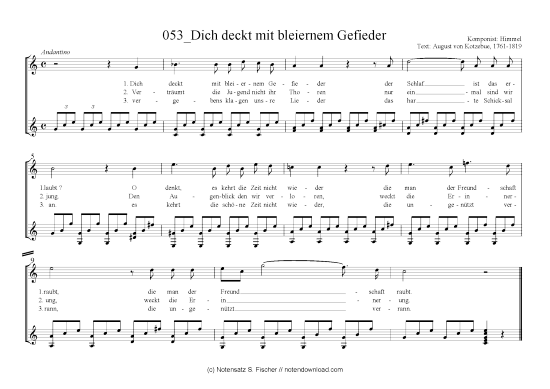 Product picture to: Dich deckt mit bleiernem Gefieder Himmel / August von Kotzebue, 1761-1819