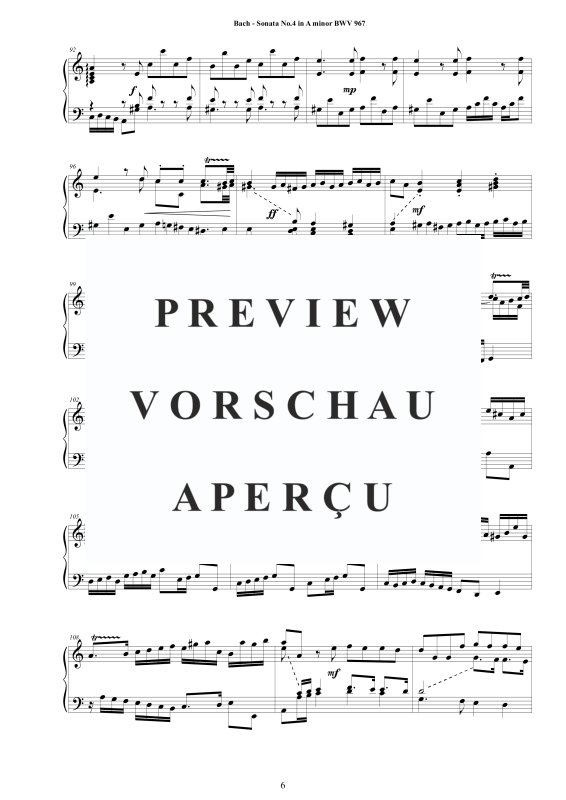 Produktgalerie: Seite 7 von 9 Sonate Nr. 4 in A-Moll BWV 967, , Cembalo/Klavier Solo