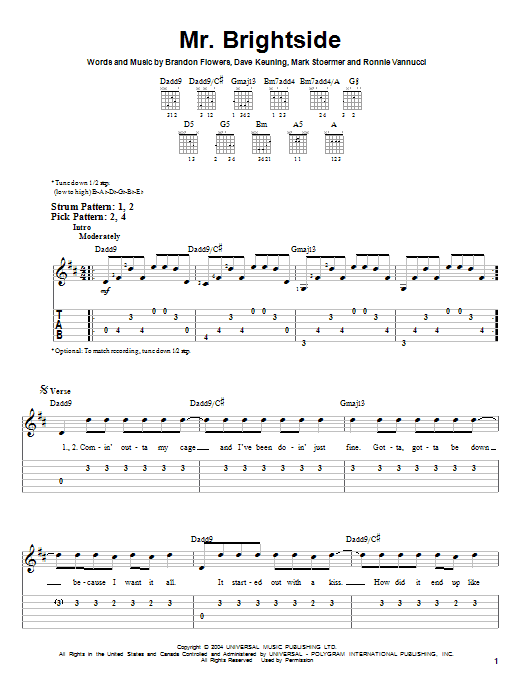 Product gallery: Page 1 of 1 Mr. Brightside, The Killers