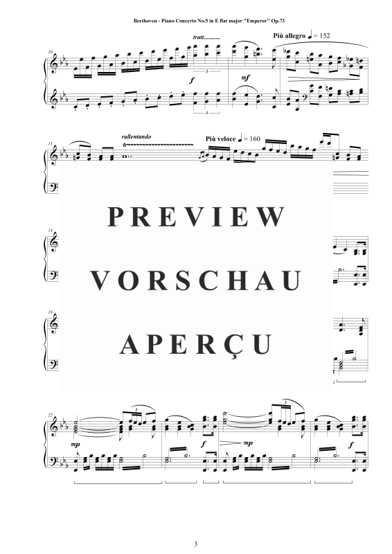 Produktgalerie: Seite 4 von 11 Piano Concerto No.5 in E flat major ´Emperor´ Op.73 - Piano Version, , Klavier Solo