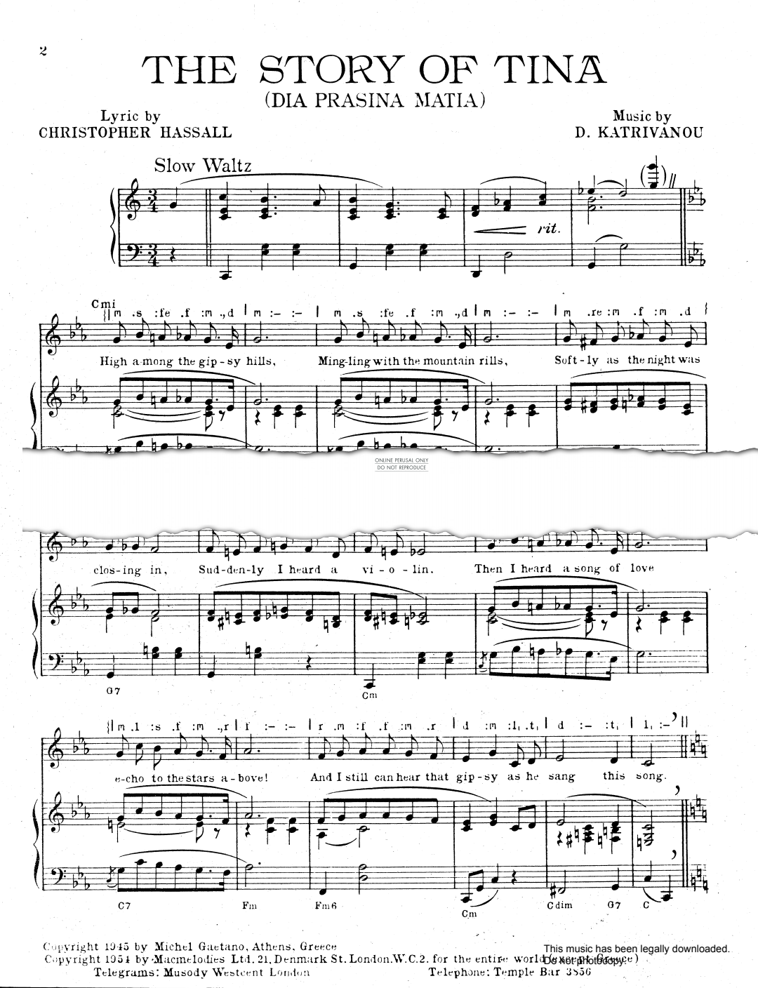 gallery: The Story Of Tina (Dia Prasina Matia), Dimitrios Katrivanou, Gesang, Gitarre, Klavier