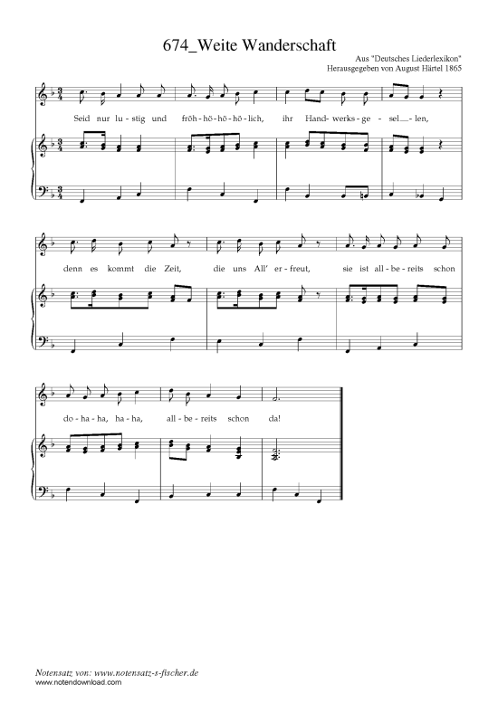 Product picture to: Weite Wanderschaft Aus "Deutsches Liederlexikon" A. Härtel (1865)