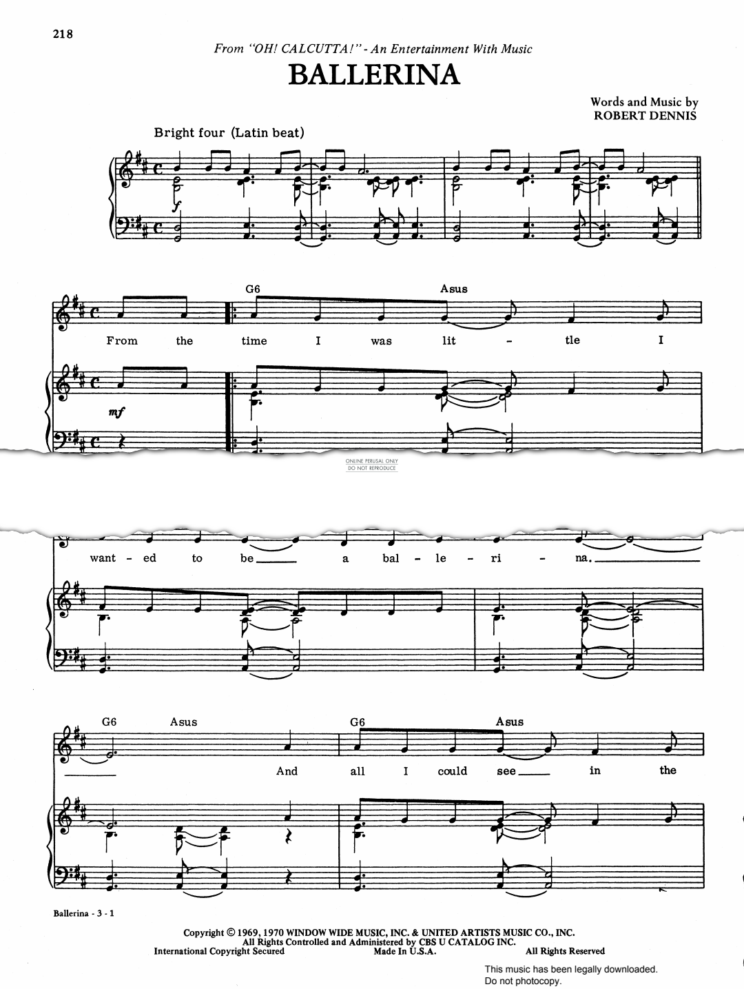 gallery: Ballerina (from 'Oh! Calcutta!'), Robert Dennis