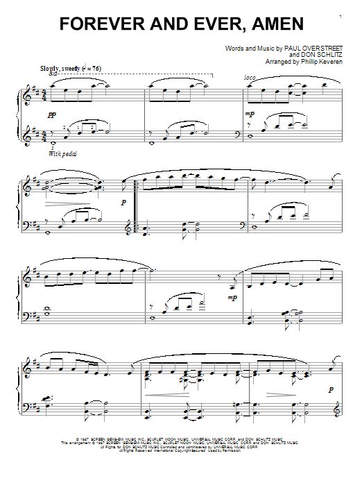 Product gallery: Page 1 of 1 Forever And Ever, Amen (arr. Phillip Keveren), Randy Travis
