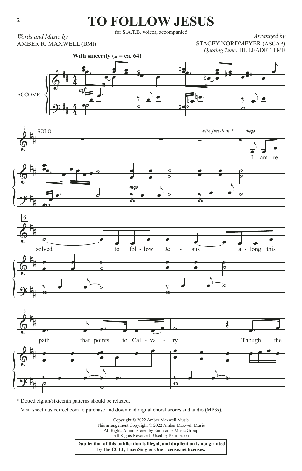 Product picture to: To Follow Jesus (arr. Stacey Nordmeyer)
