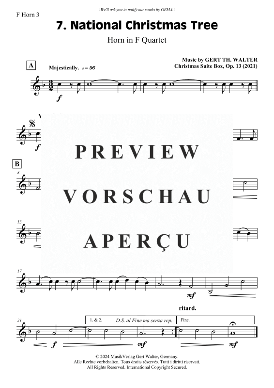 Produktgalerie: Seite 6 von 7 National Christmas Tree, , (Horn Quartett)