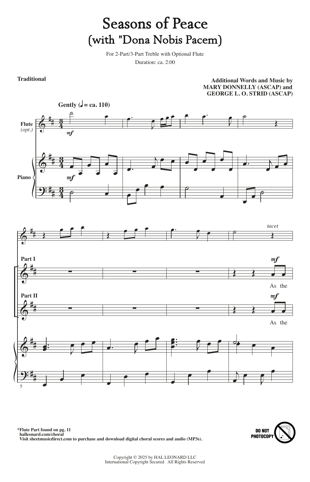 Produktgalerie: Seite 1 von 1 Seasons Of Peace (with "Dona Nobis Pacem"), Mary Donnelly & George L.O. Strid, Chor
