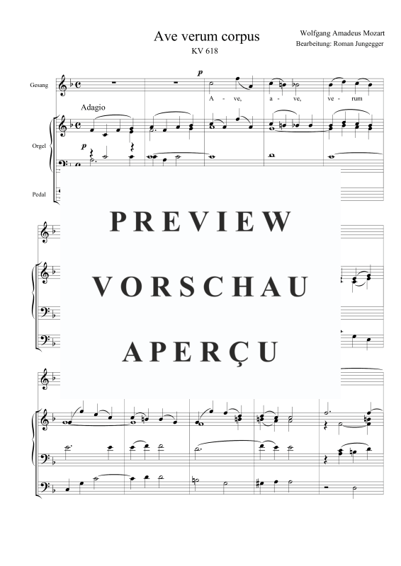Product gallery: Page 2 of 4 Ave verum corpus KV 618, , Singing and organ