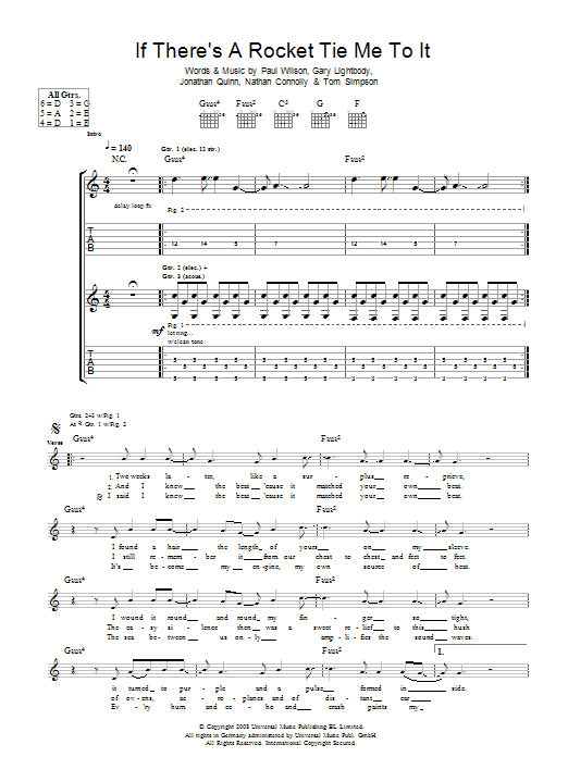 Produktgalerie: Seite 1 von 1 If There's A Rocket Tie Me To It, Snow Patrol, Gitarre