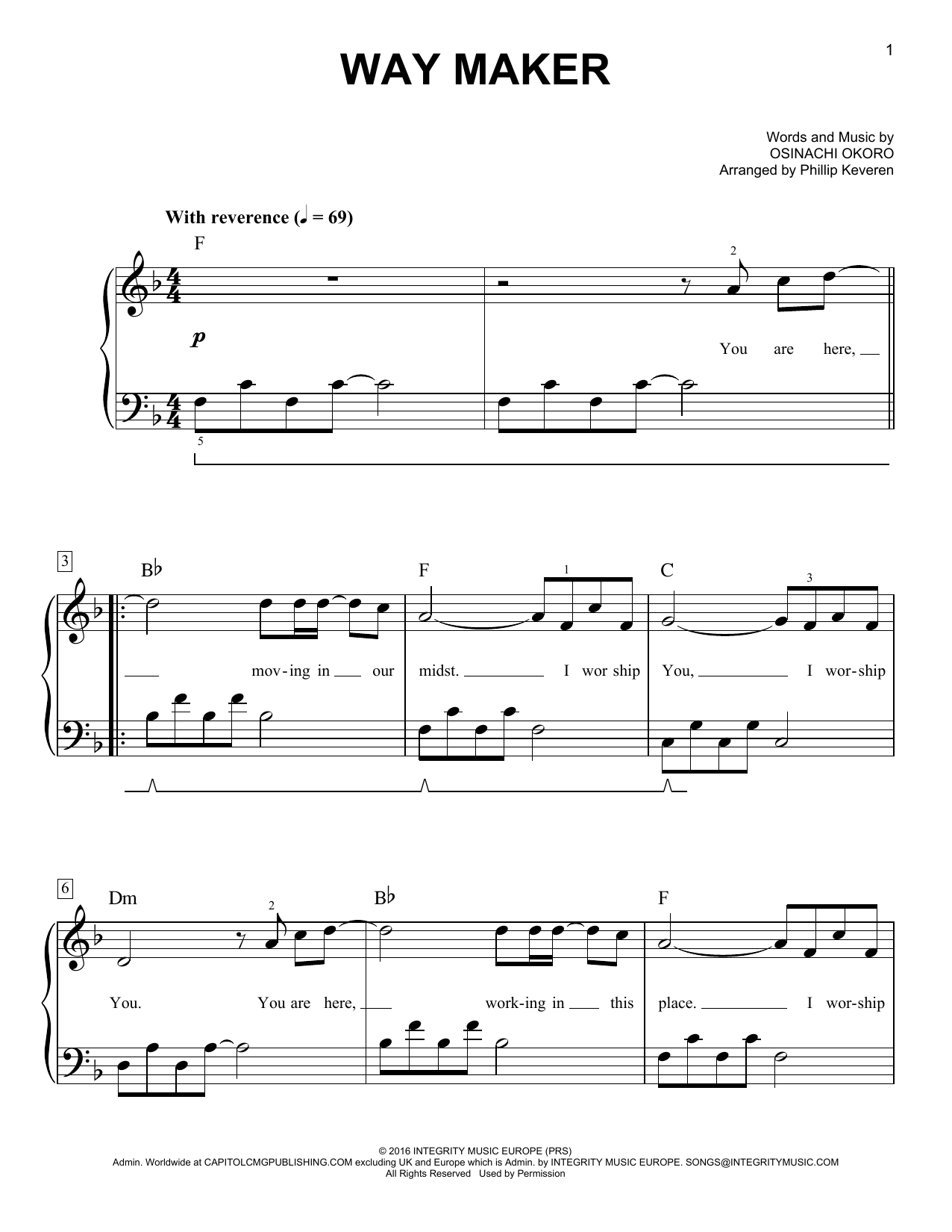 Produktgalerie: Seite 1 von 1 Way Maker (arr. Phillip Keveren), Sinach, Klavier