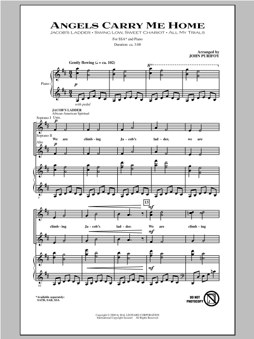 Produktgalerie: Seite 1 von 1 Angels Carry Me Home (Medley), John Purifoy, Chor