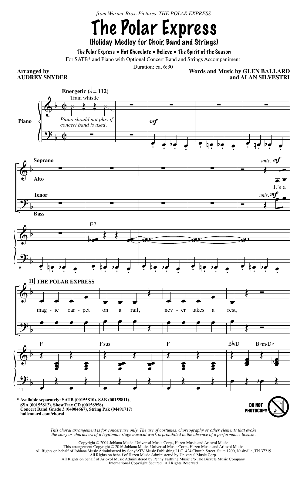 Produktbild zu: The Polar Express (Holiday Medley) (arr. Audrey Snyder)
