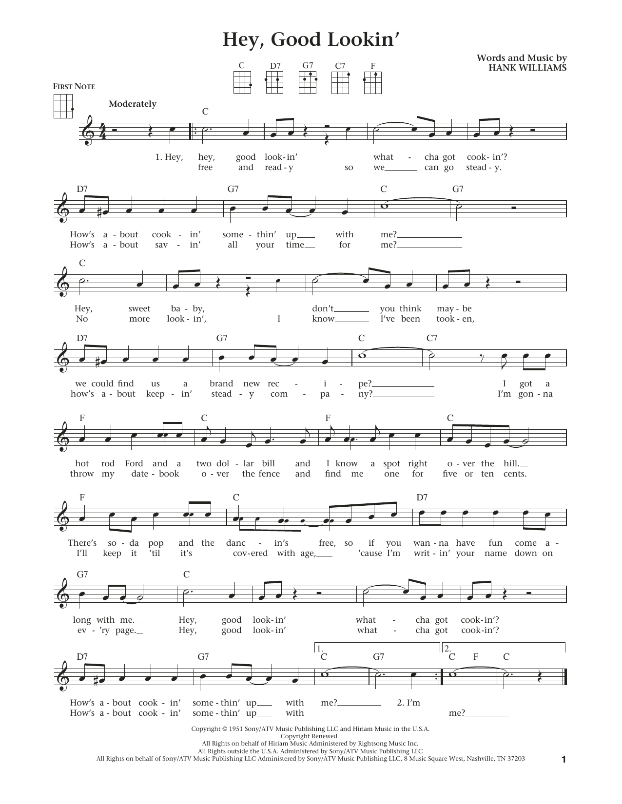 Product gallery: Page 1 of 1 Hey, Good Lookin' (from The Daily Ukulele) (arr. Liz and Jim Beloff), Hank Williams