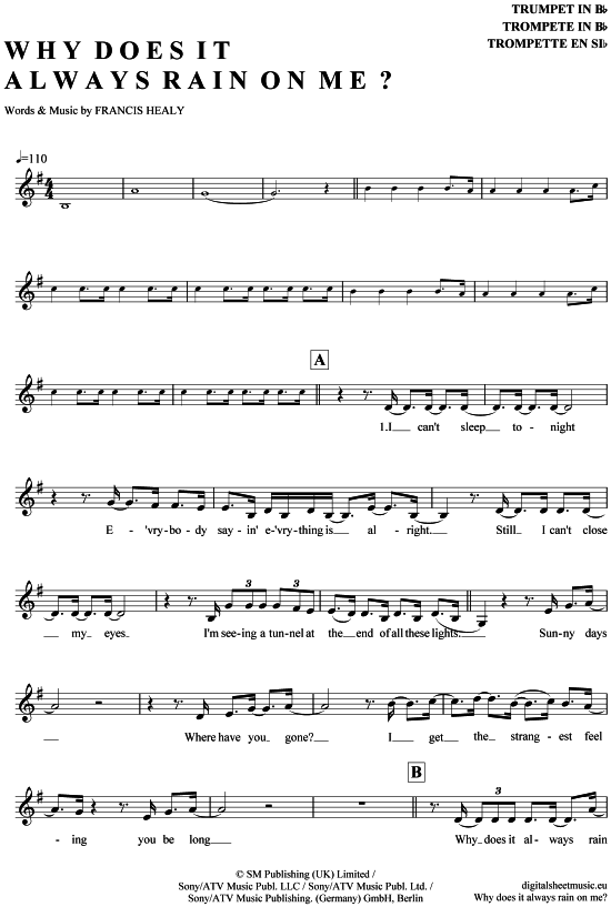 Produktbild zu: Why does it always rain on me Travis