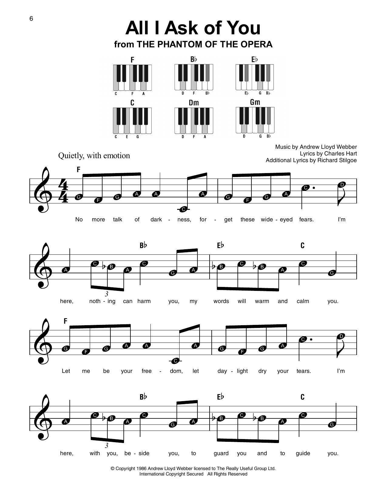 Produktgalerie: Seite 1 von 1 All I Ask Of You (from The Phantom Of The Opera), Andrew Lloyd Webber, Klavier