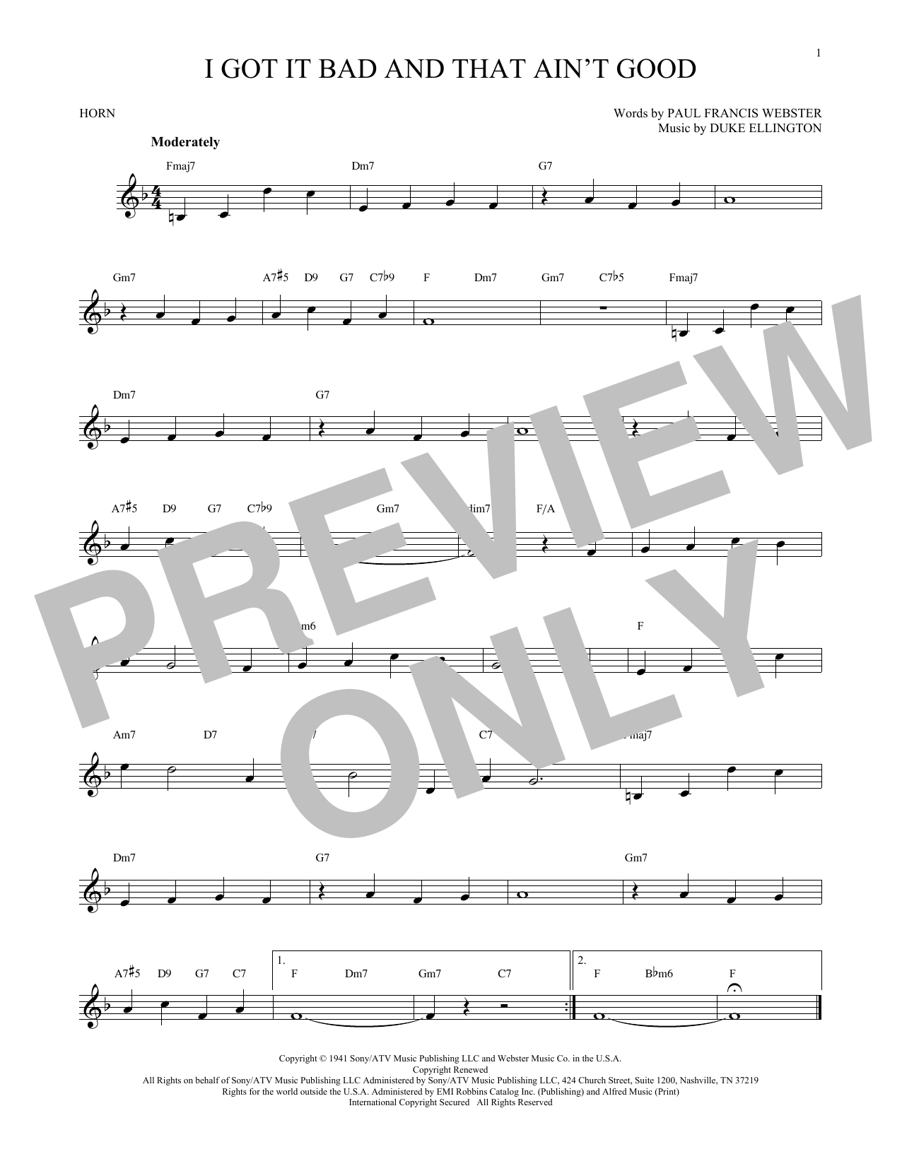 Produktgalerie: Seite 1 von 1 I Got It Bad And That Ain't Good, Duke Ellington, Horn