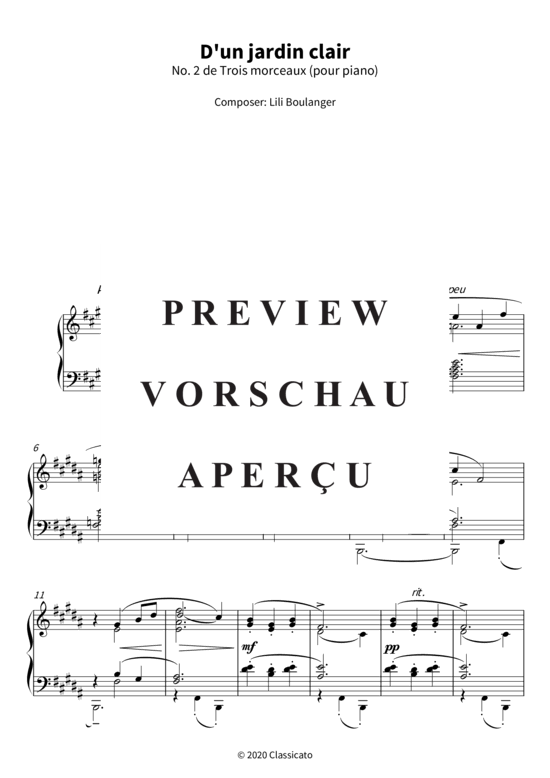 Product gallery: Page 4 of 8 D´un jardin clair - No. 2 de Trois morceaux (pour piano) , , Piano Solo
