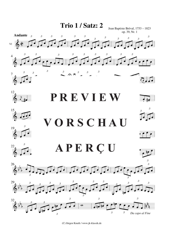 Produktgalerie: Seite 15 von 21 Trio 1 Op. 39, Nr. 1 , , (Streicher Trio für Violine, Violoncello + Kontrabass )
