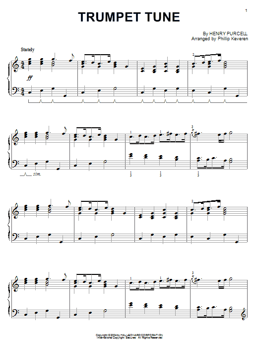 Product gallery: Page 1 of 1 Trumpet Tune (arr. Phillip Keveren), Henry Purcell