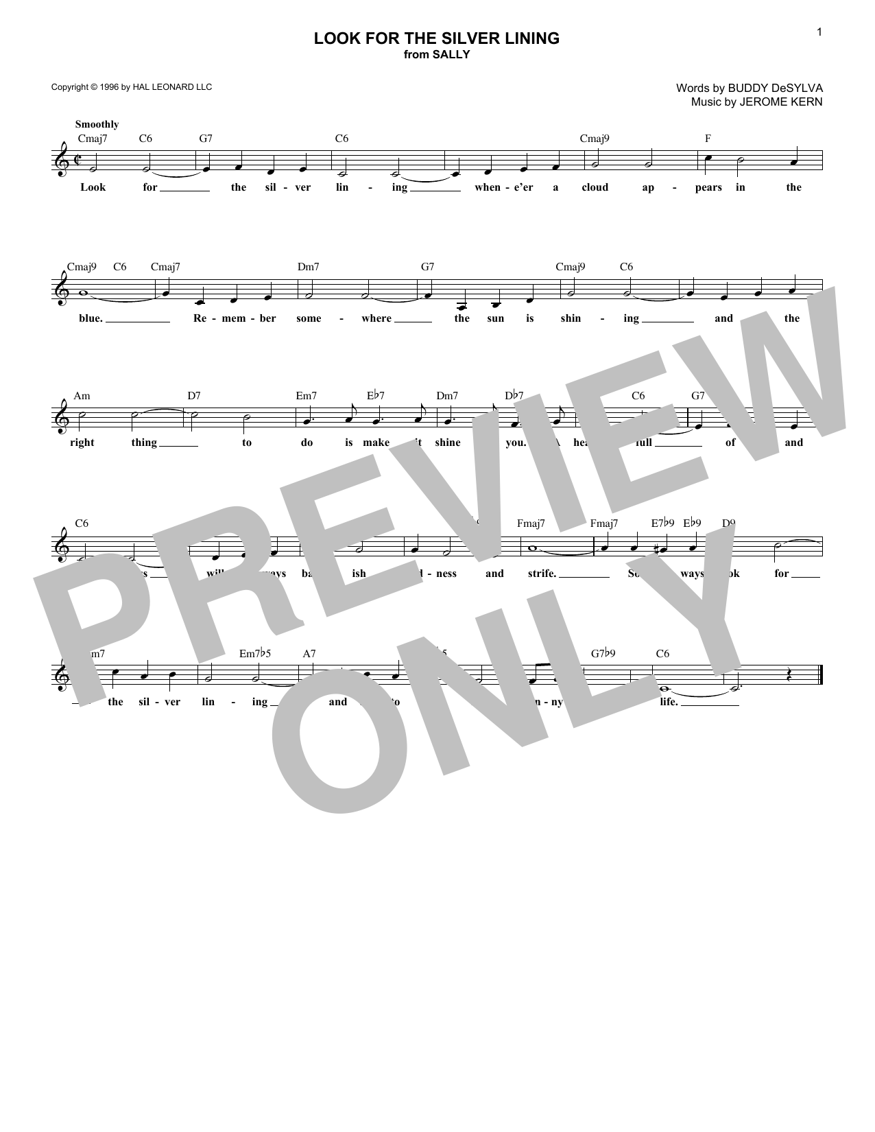Product gallery: Page 1 of 1 Look For The Silver Lining, Jerome Kern