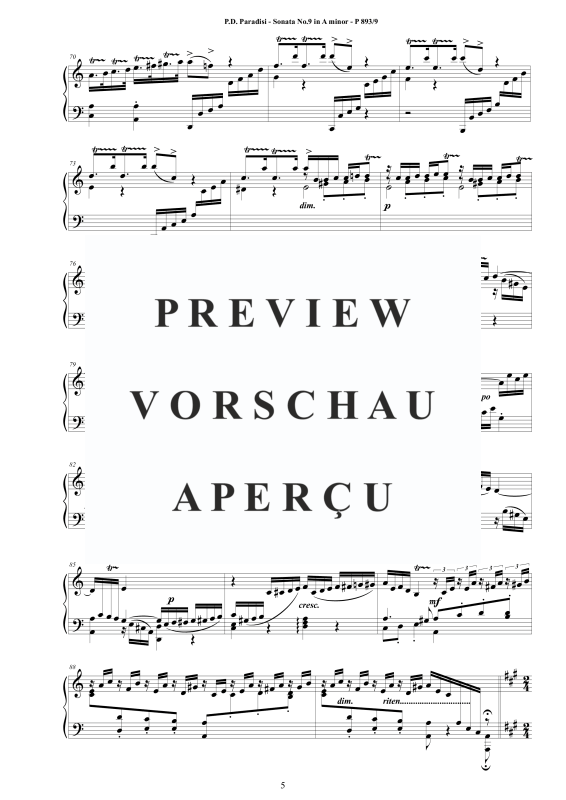 Produktgalerie: Seite 6 von 9 Sonate Nr. 9 in A-Moll, , Klavier Solo
