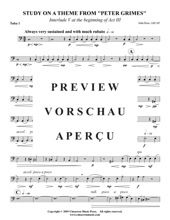 Product gallery: Page 14 of 17 Study on a theme from Peter Grimes , , (Tuba Quartet: 2x Baritone, 2xTuba)