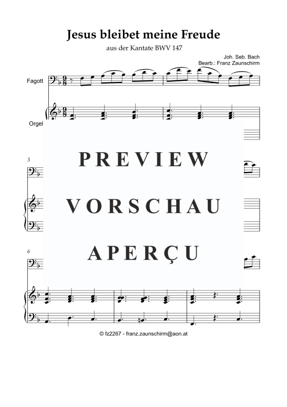 Produktgalerie: Seite 2 von 8 Jesus bleibet meine Freude, , Fagott und Orgel