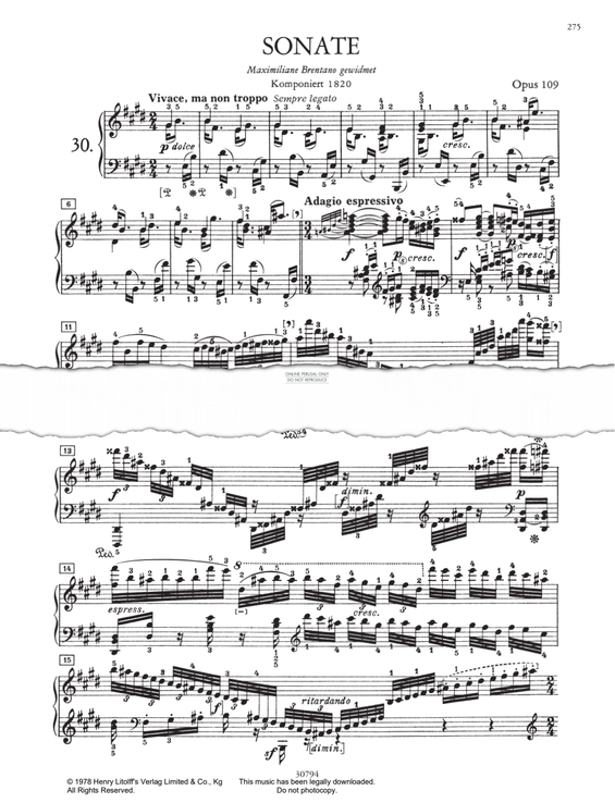Produktbild zu: Piano Sonata No. 30 In E Major Op.109