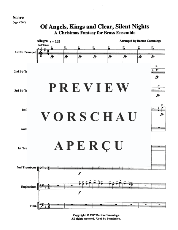 Produktgalerie: Seite 4 von 11 Of Angels, Kings and Clear, Silent Night, , Blechbläserensemble