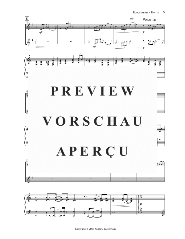 Produktgalerie: Seite 9 von 11 Roadrunner, , (Trio 2x Horn in F und Klavier)