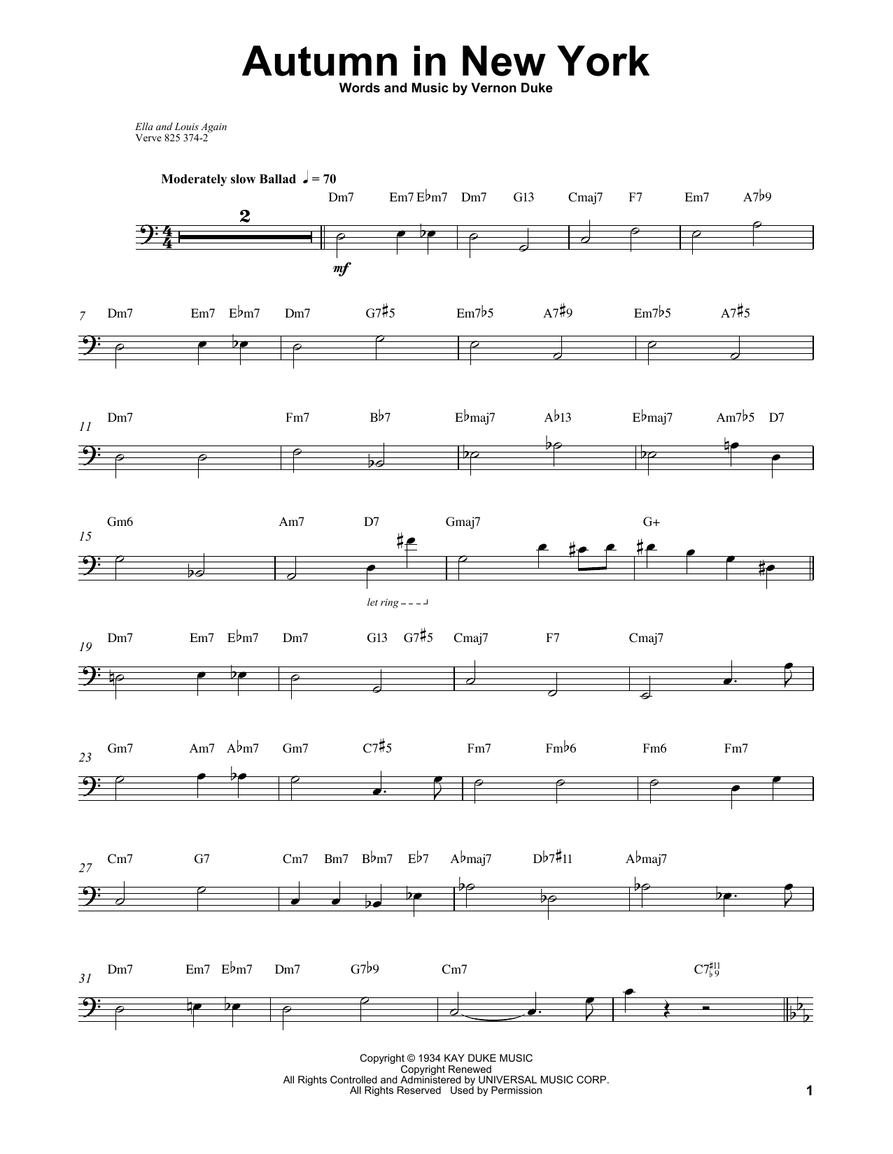 Produktgalerie: Seite 1 von 1 Autumn In New York, Ray Brown, Kontrabass