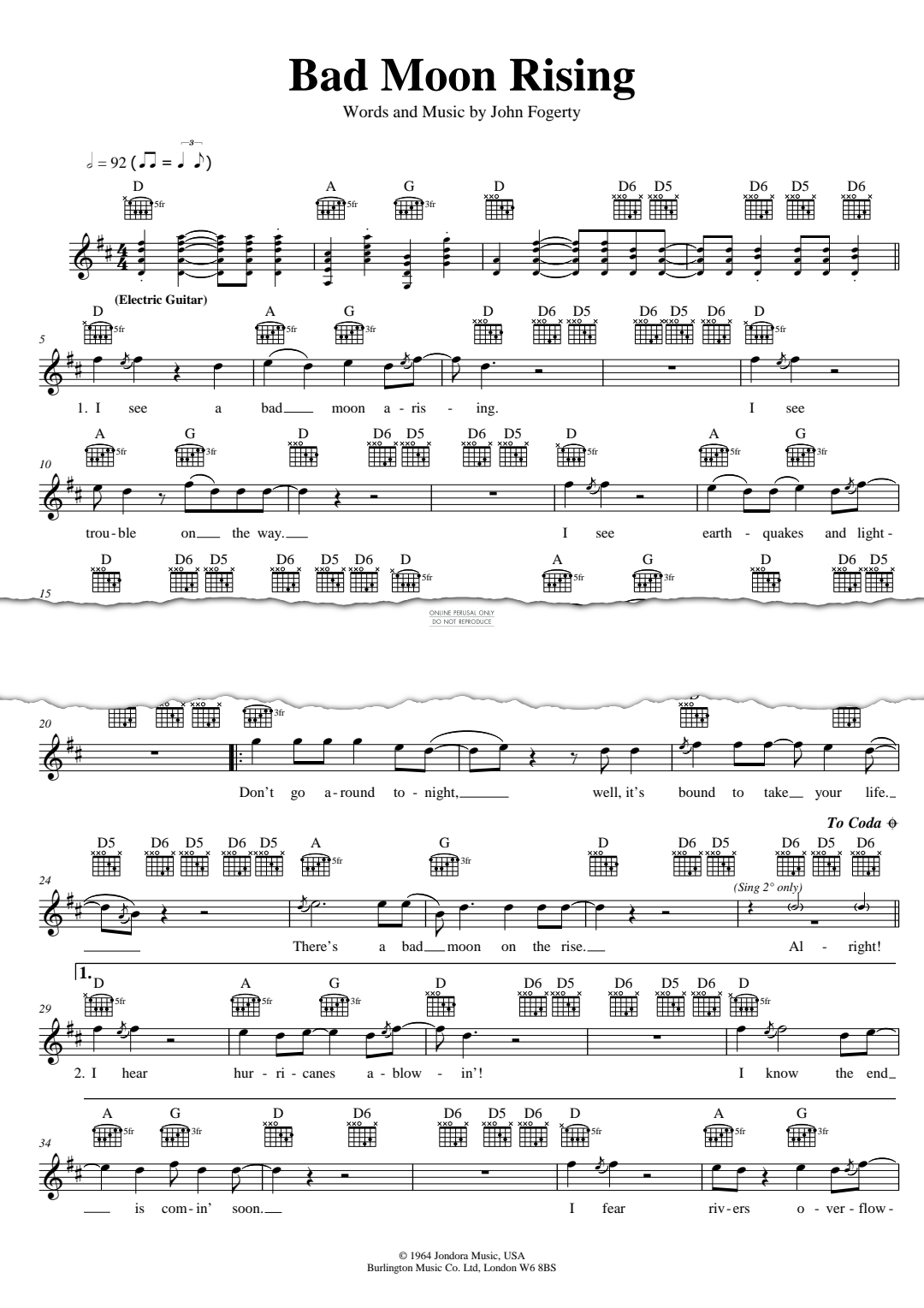 Product gallery: Page 1 of 1 Bad Moon Rising, Creedence Clearwater Revival