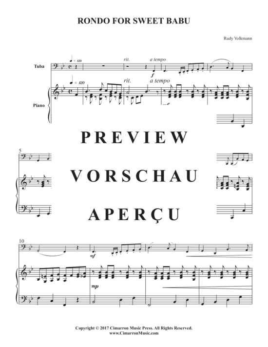 Product gallery: Page 3 of 8 Rondo for Sweet Babu , , (tuba + piano)