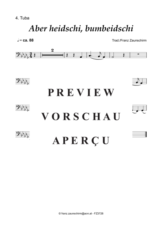 Product gallery: Page 7 of 7 Aber heidschi bum beidschi , , (Tuba Quartet)